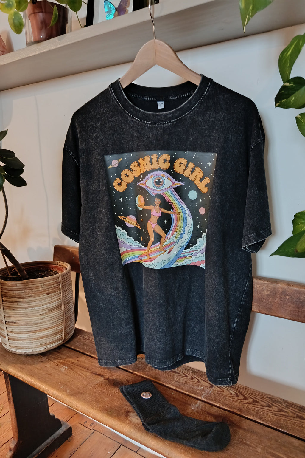 T-SHIRT COSMIC GIRL NOIR