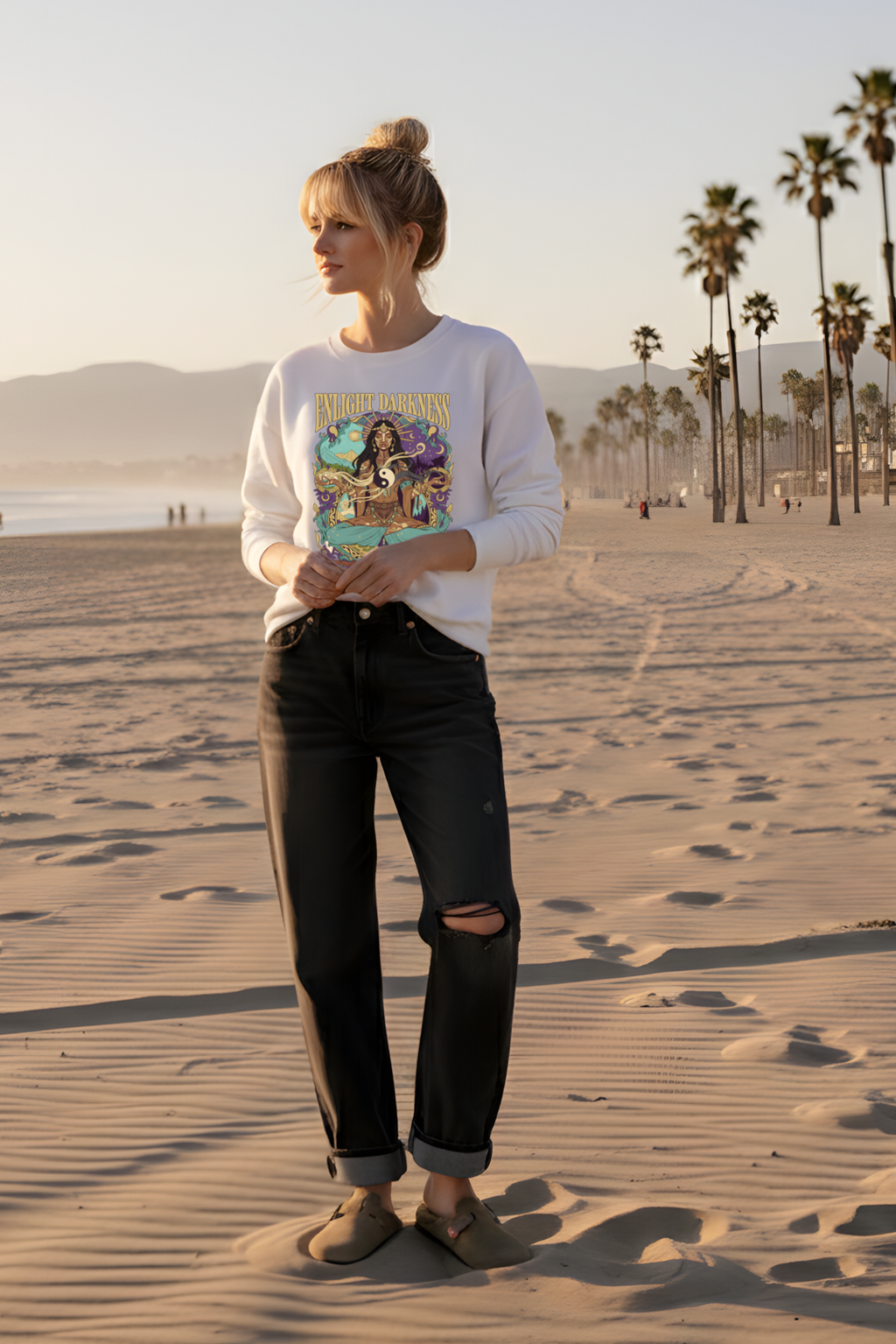 SWEATSHIRT ENLIGHT DARKNESS BLANC