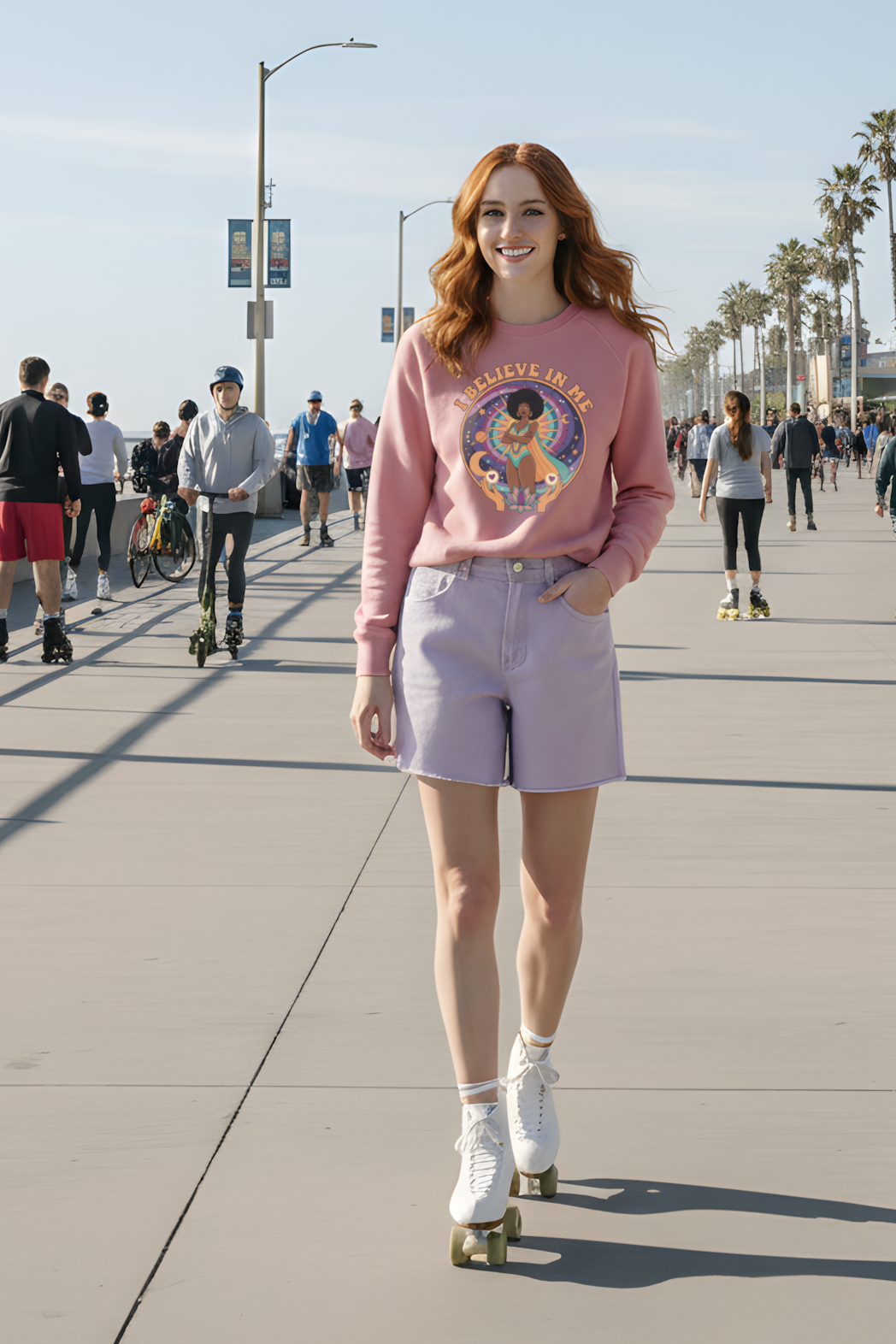 SWEATSHIRT I BELIEVE IN ME ROSE