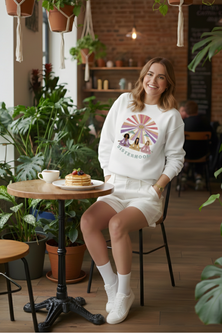 SWEATSHIRT SISTERHOOD BLANC