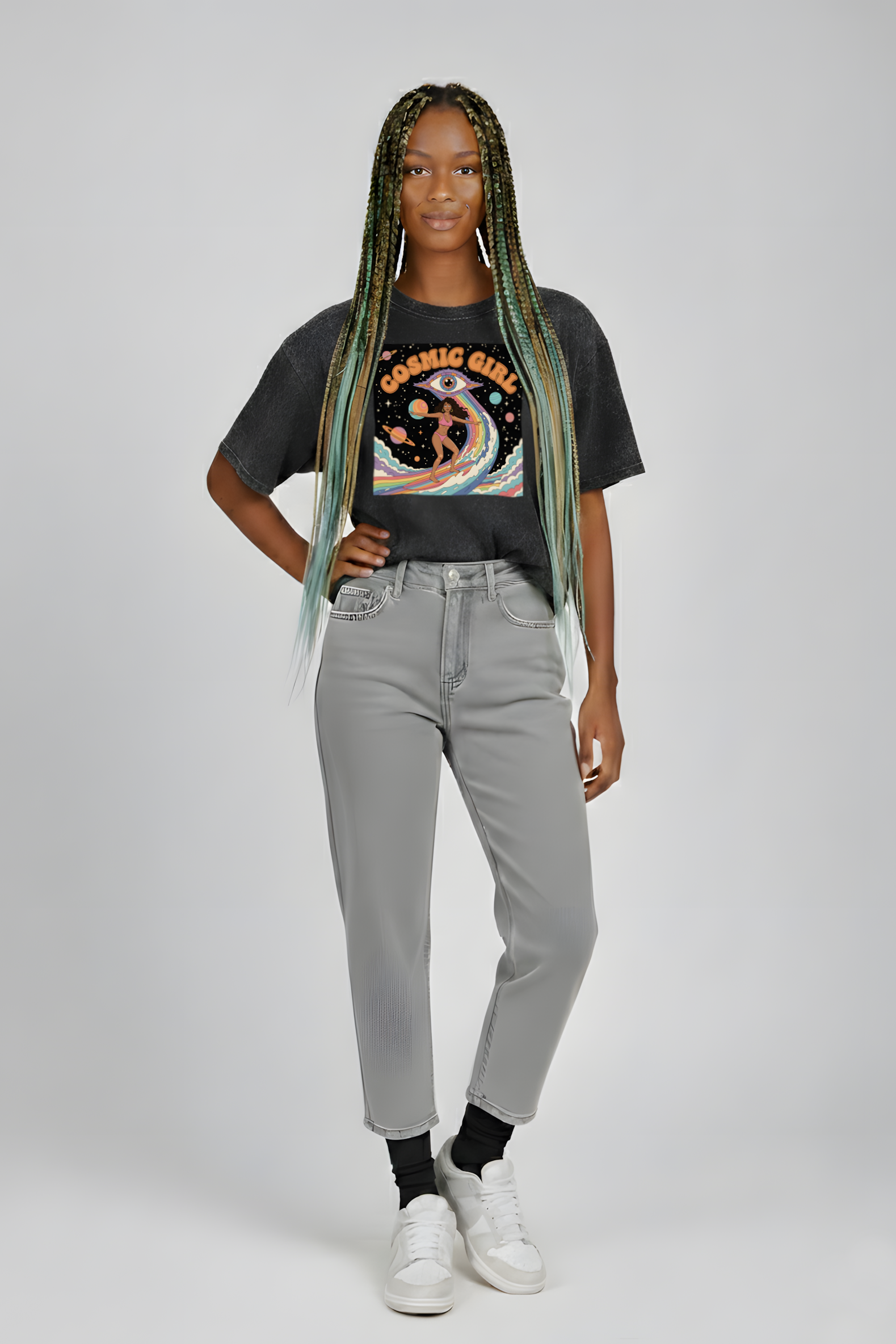 T-SHIRT COSMIC GIRL NOIR