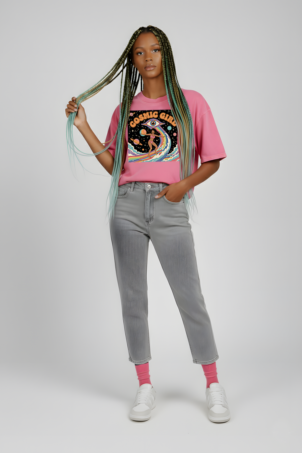 T-SHIRT COSMIC GIRL FUSHIA