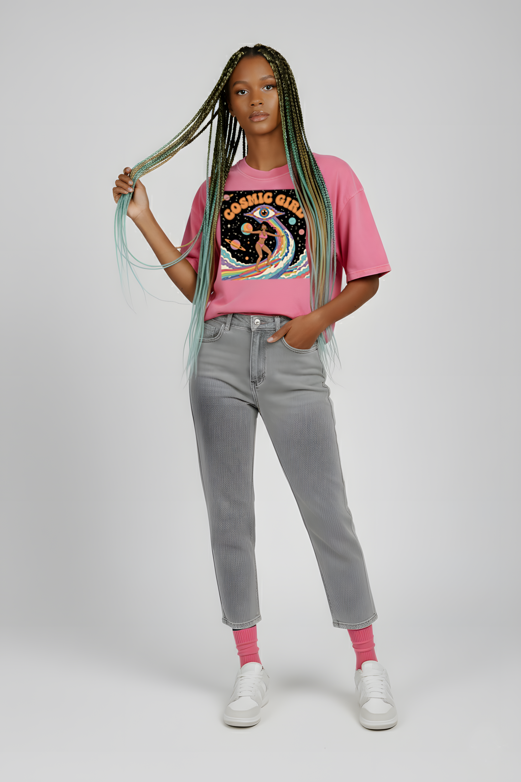 T-SHIRT COSMIC GIRL FUSHIA