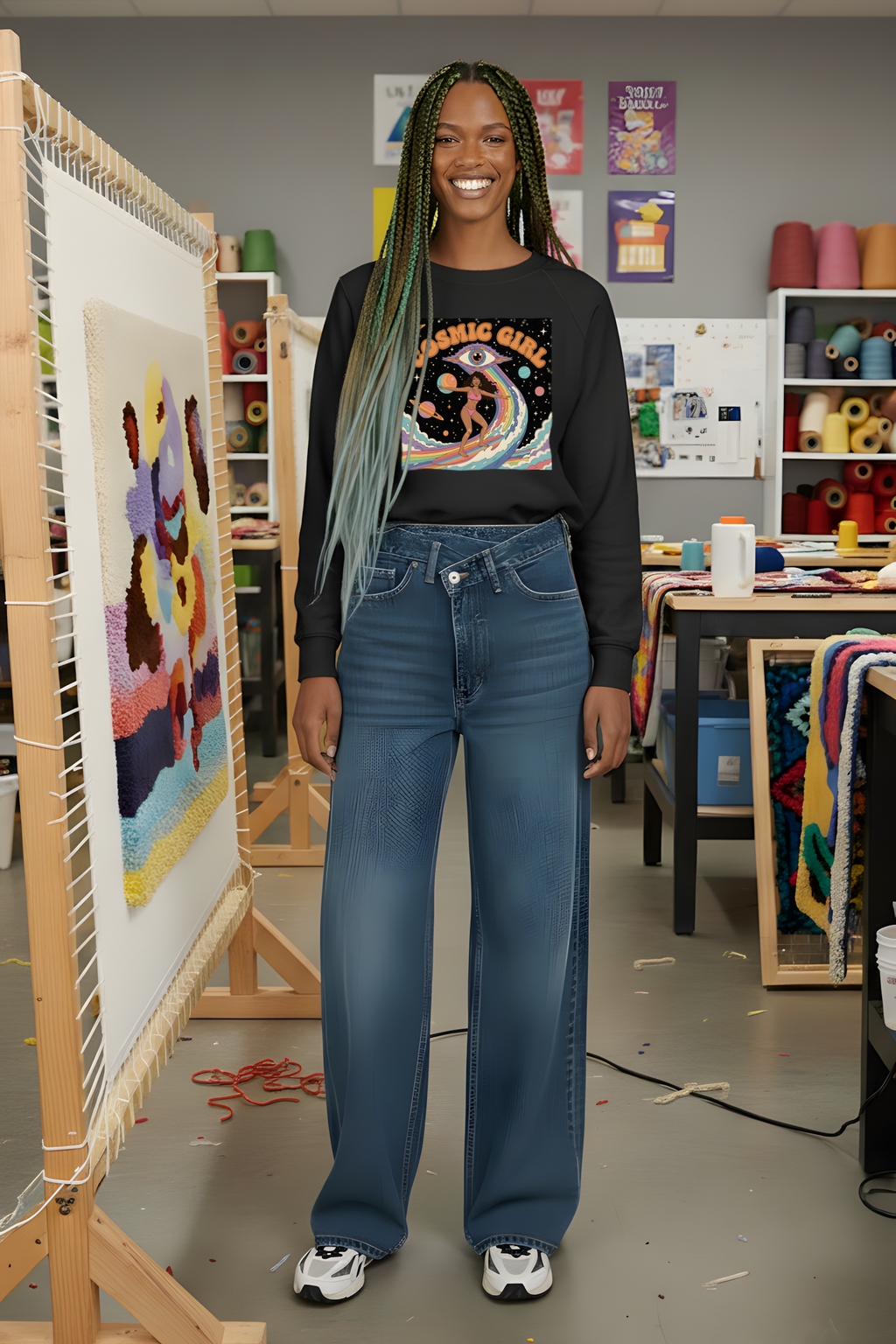 SWEATSHIRT COSMIC GIRL NOIR