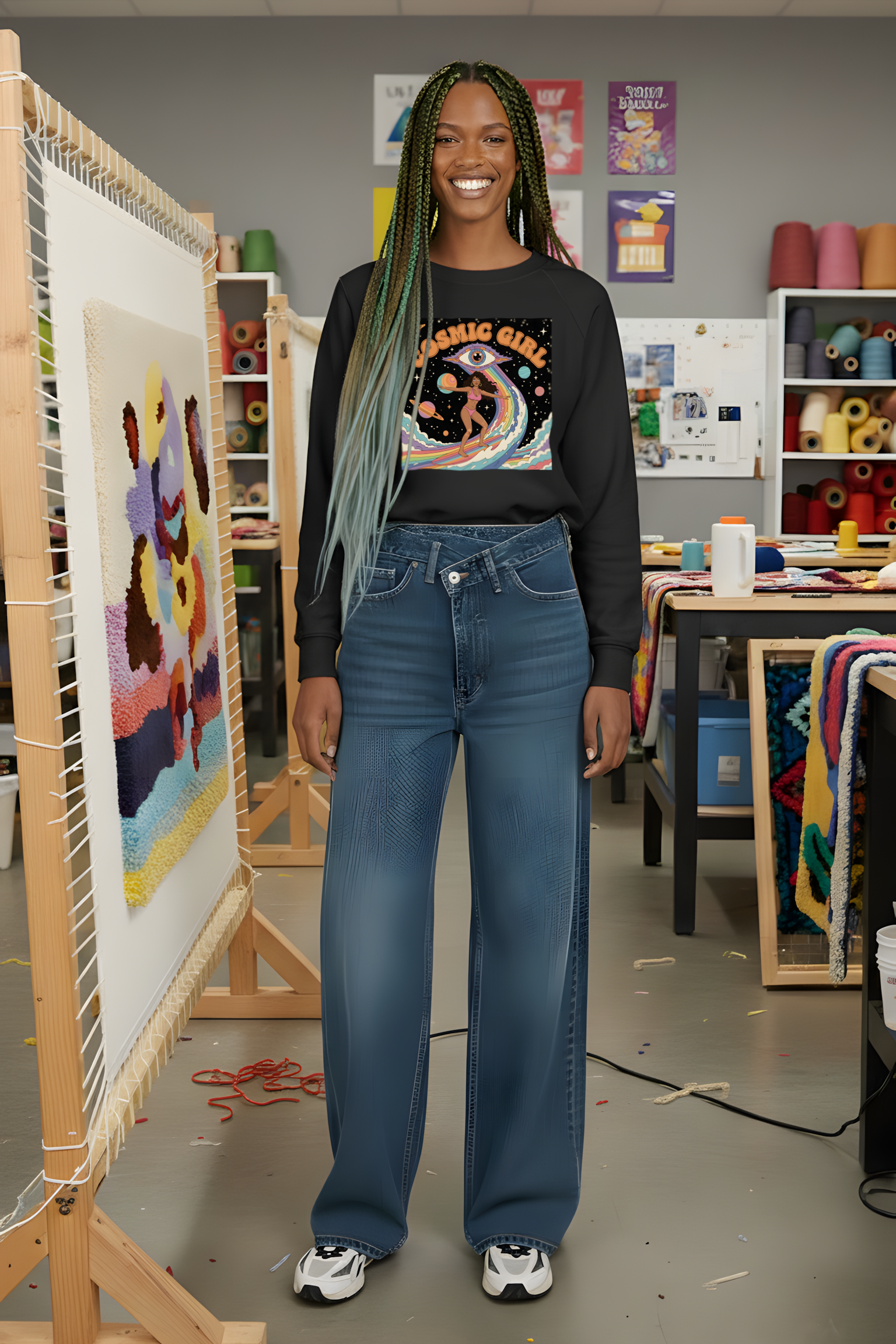 SWEATSHIRT COSMIC GIRL NOIR