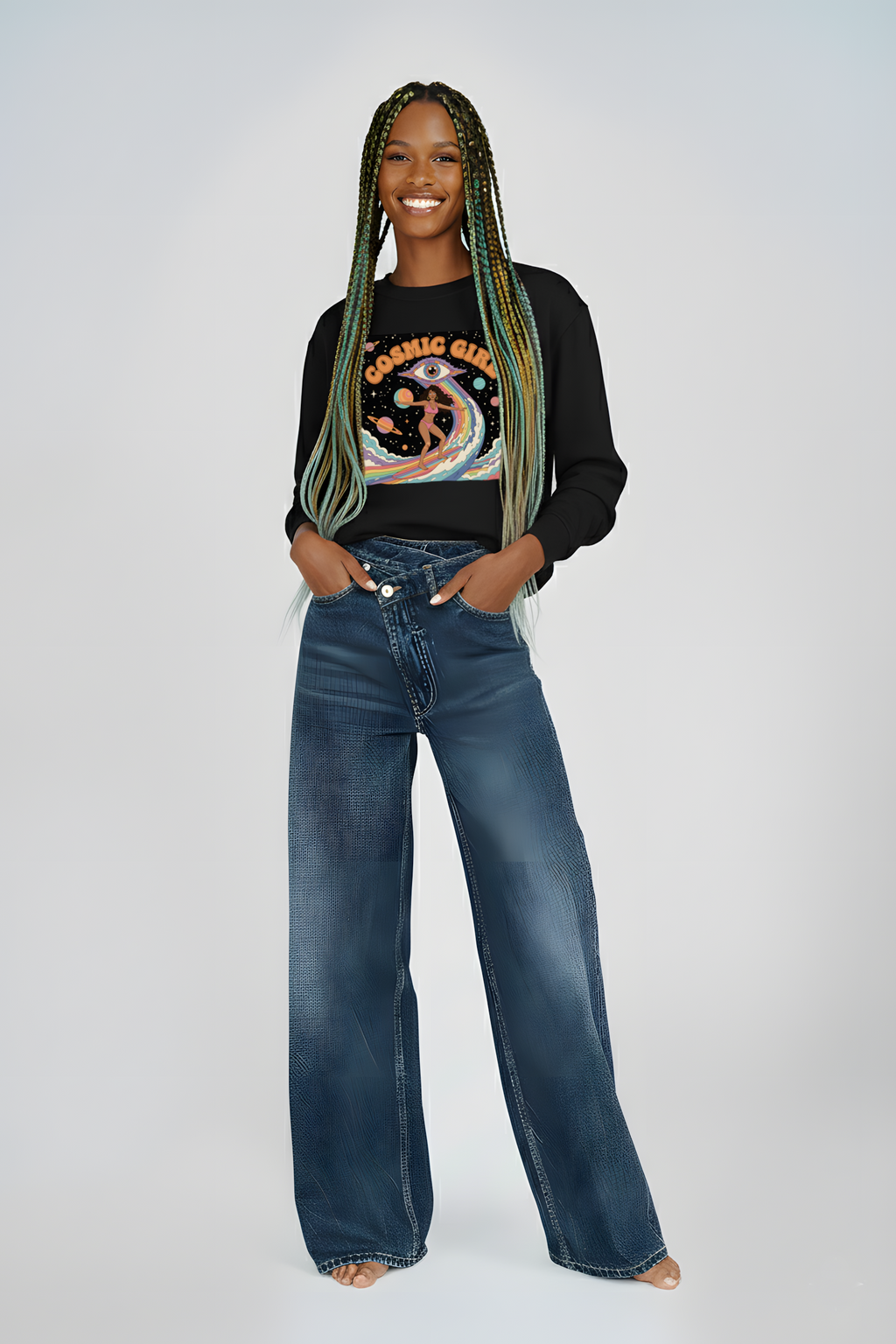 SWEATSHIRT COSMIC GIRL NOIR