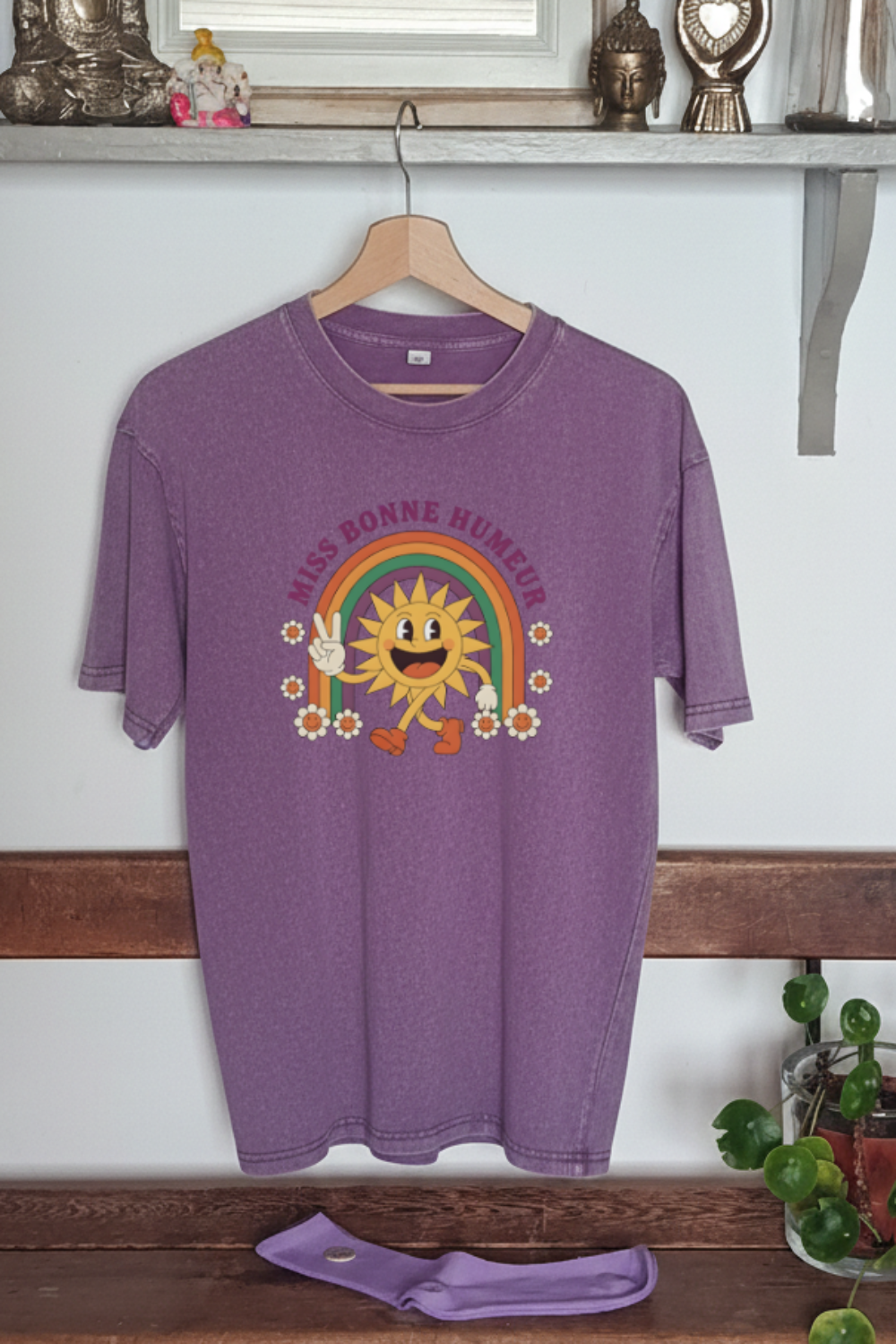 T-SHIRT MISS BONNE HUMEUR VIOLET