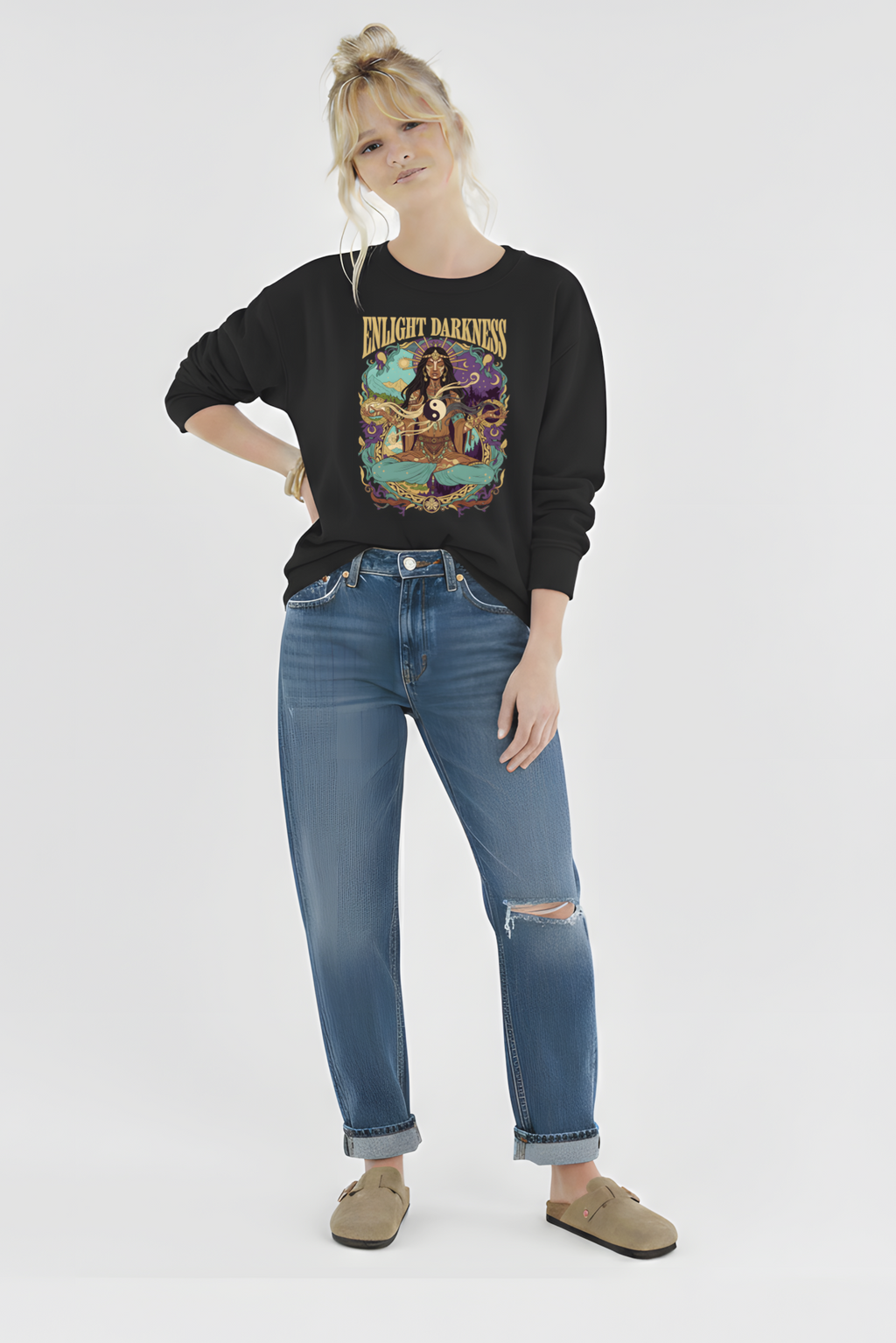 SWEATSHIRT ENLIGHT DARKNESS NOIR