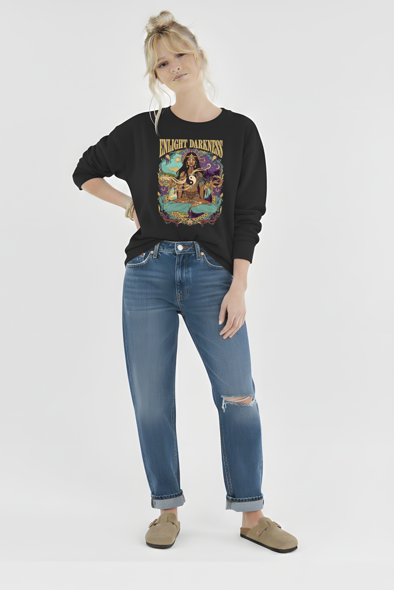 SWEATSHIRT ENLIGHT DARKNESS NOIR