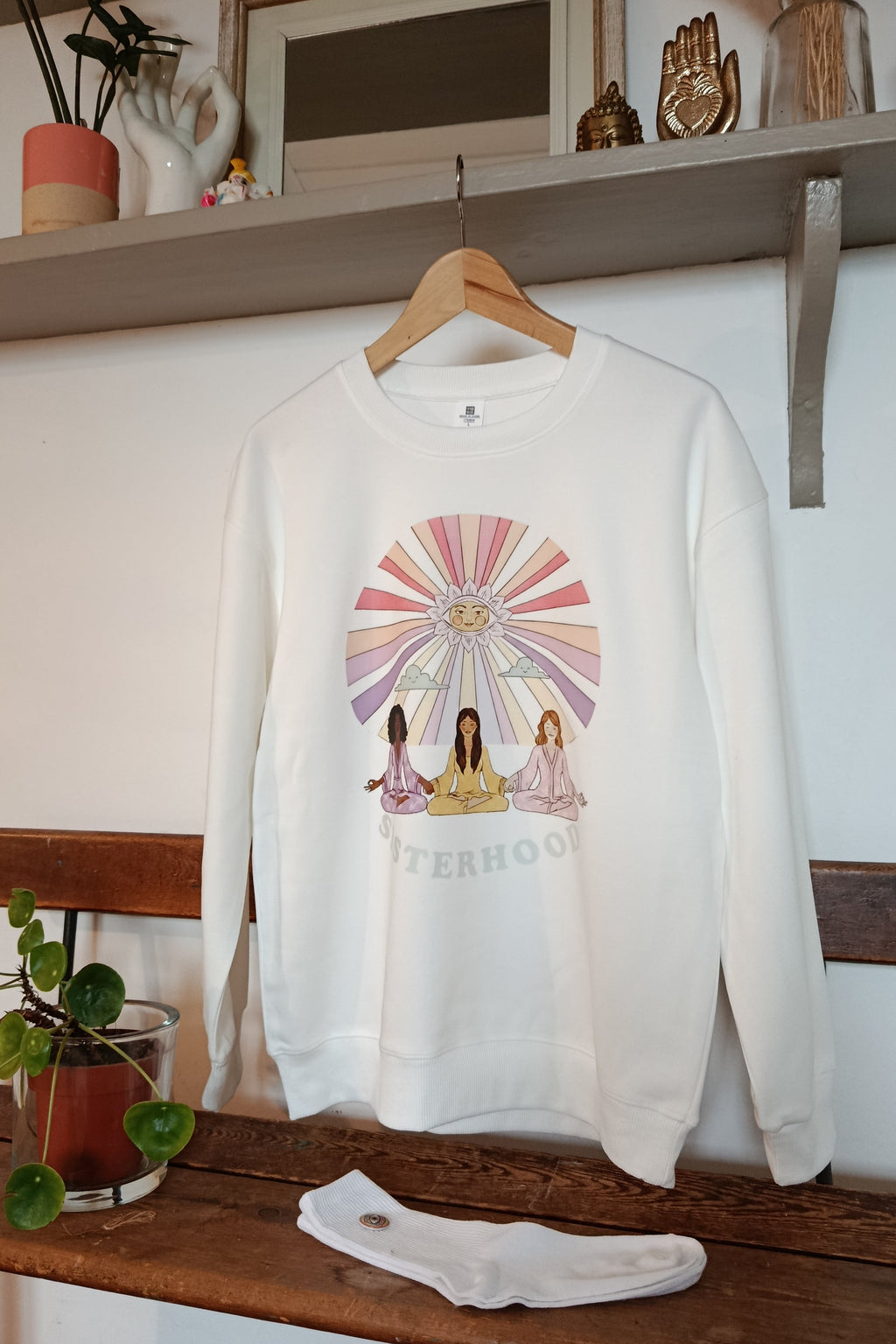 SWEATSHIRT SISTERHOOD BLANC