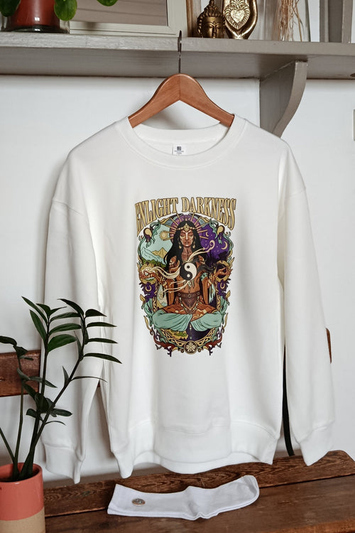 SWEATSHIRT ENLIGHT DARKNESS BLANC