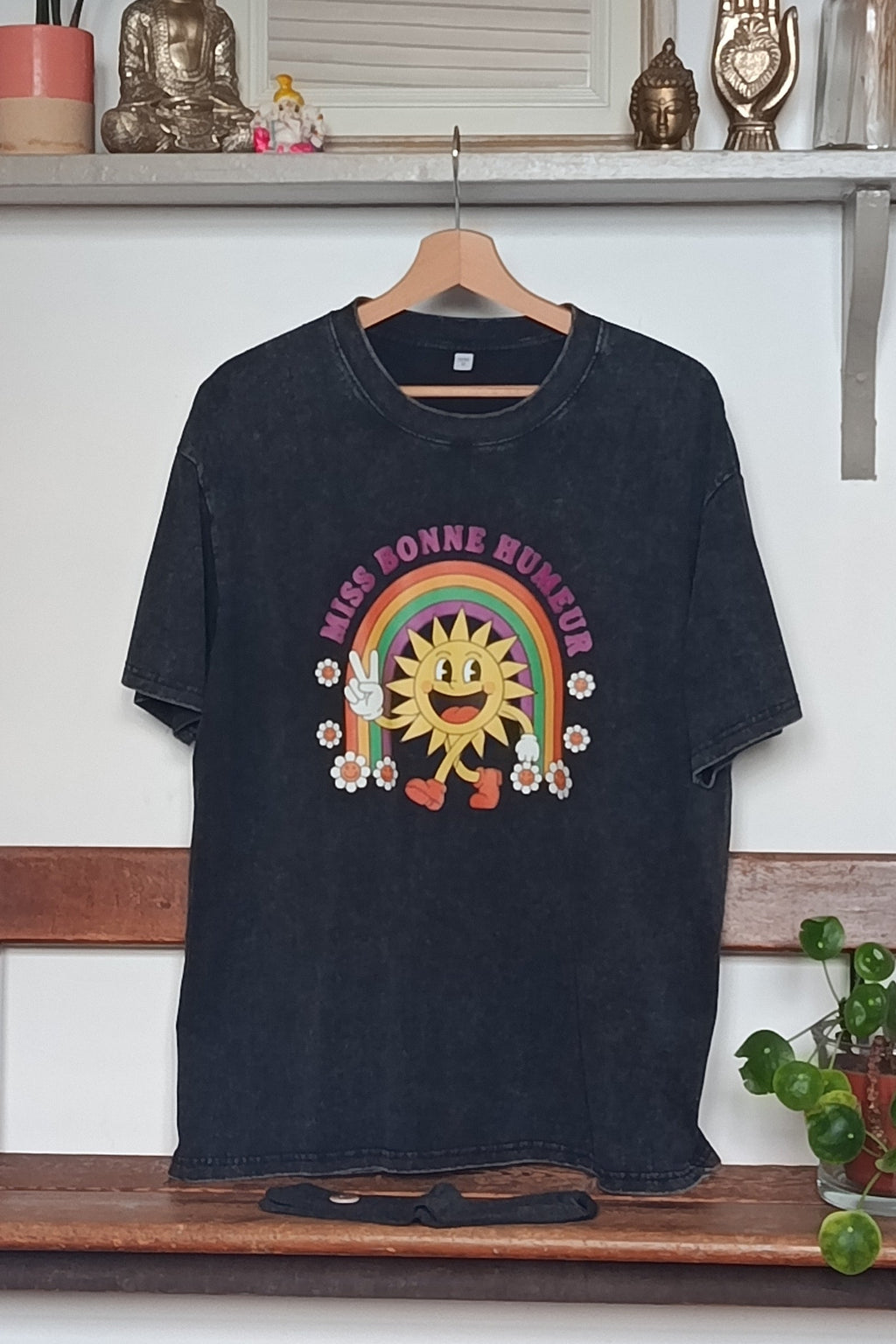 T-SHIRT MISS BONNE HUMEUR NOIR