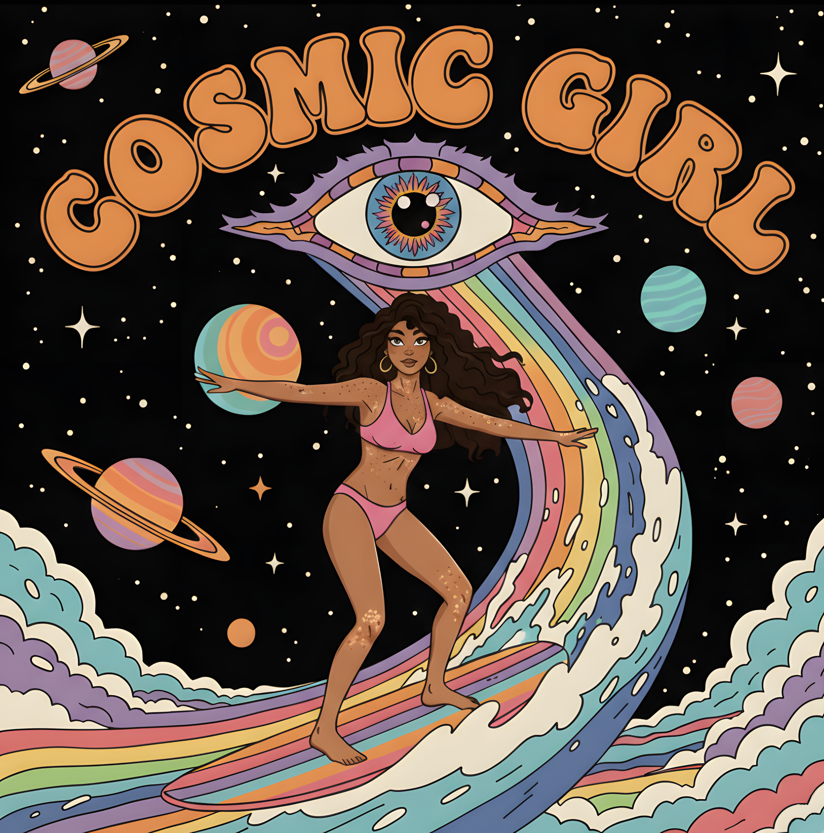 SWEATSHIRT COSMIC GIRL NOIR