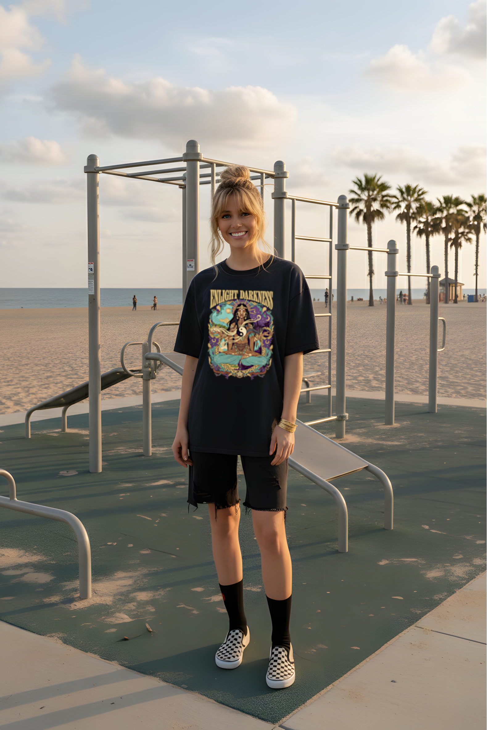 T-SHIRT ENLIGHT DARKNESS NOIR