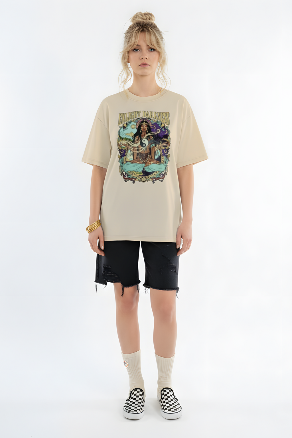 T-SHIRT ENLIGHT DARKNESS BEIGE