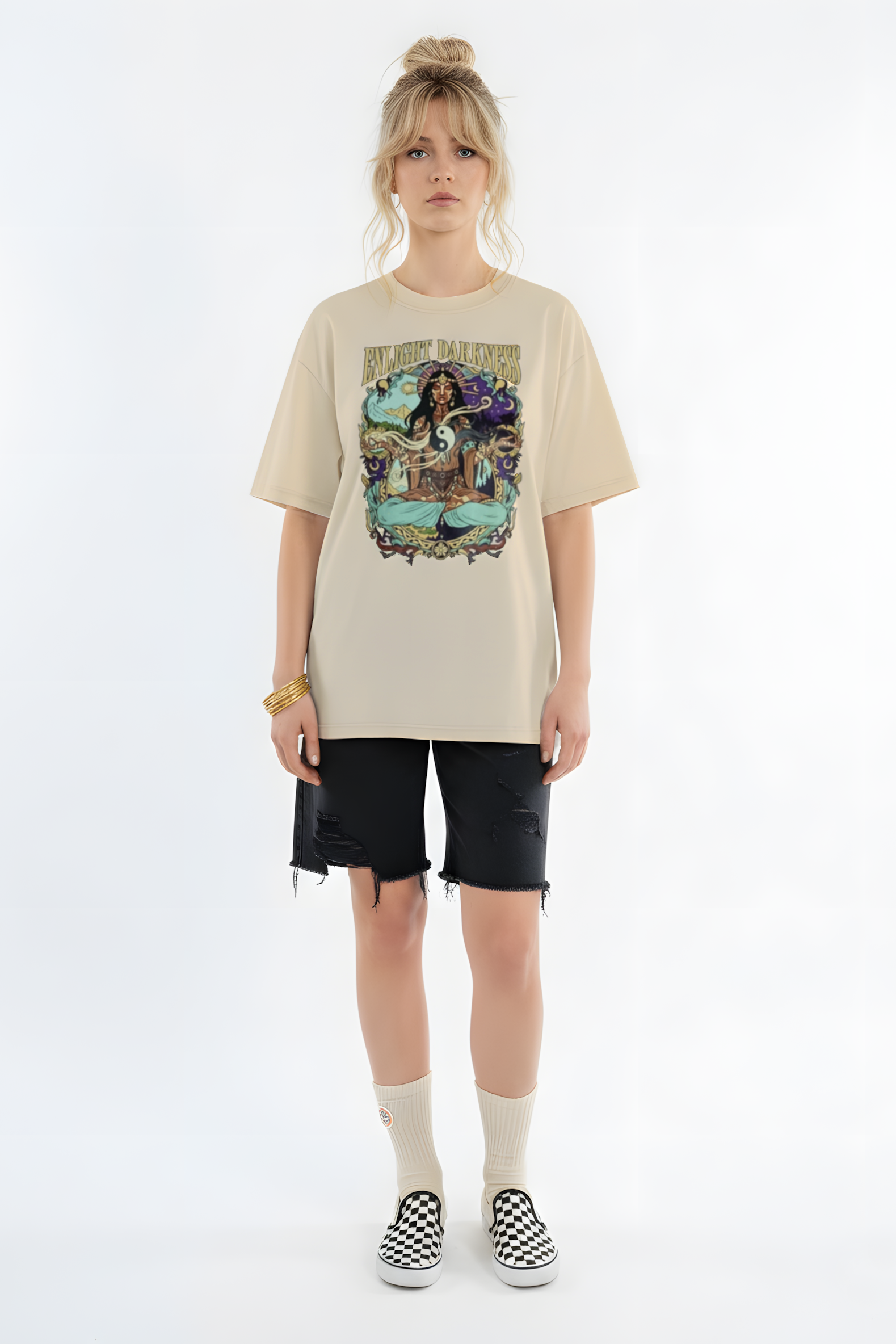 T-SHIRT ENLIGHT DARKNESS BEIGE