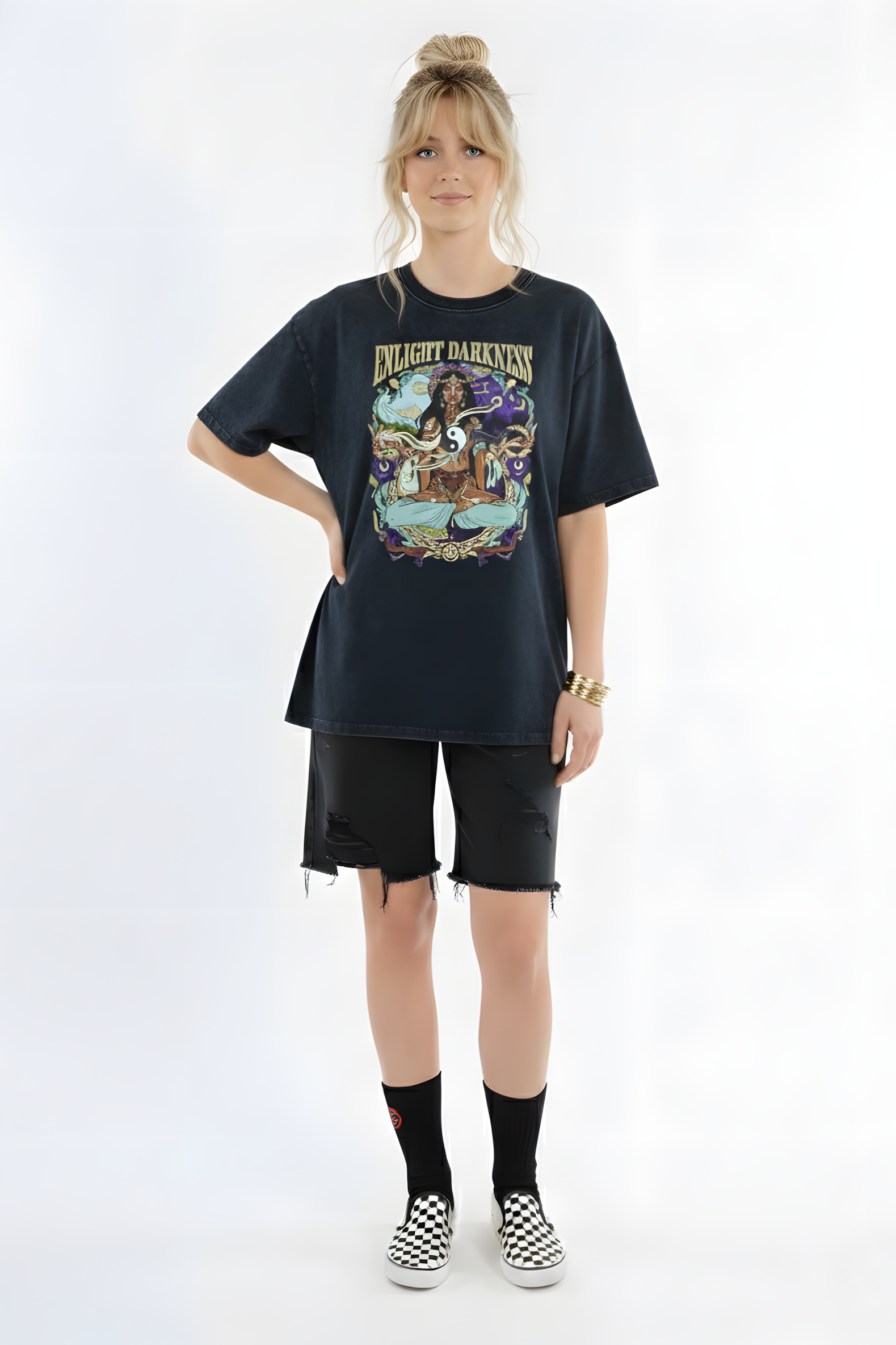 T-SHIRT ENLIGHT DARKNESS NOIR